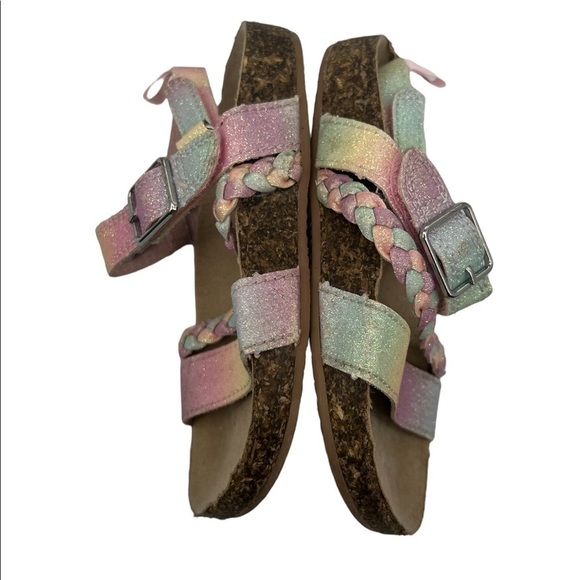 OshKosh B'Gosh Faith Ombre Rainbow Sparkle Footbed Sandals Size 10 Little Girls - Picture 7 of 9